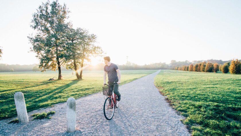 Photo by Riccardo: https://www.pexels.com/photo/man-riding-bicycle-near-tree-301929/